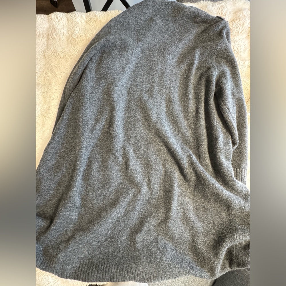 NWOT!! Zara Women’s Gray Open Long Cardigan with Multicolor Jewels L - Picture 8 of 8